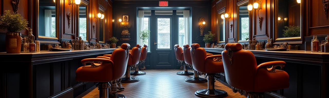 L'intérieur chaleureux du salon de coiffure Rive Gauche Barbier à Paris